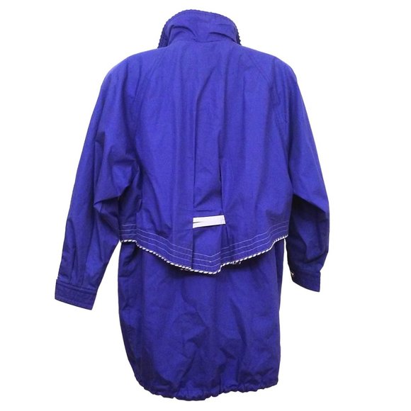 Vintage 90s London Fog Towne Chore Coat Utility Cargo Jacket -S Pockets Purple - Picture 6 of 10